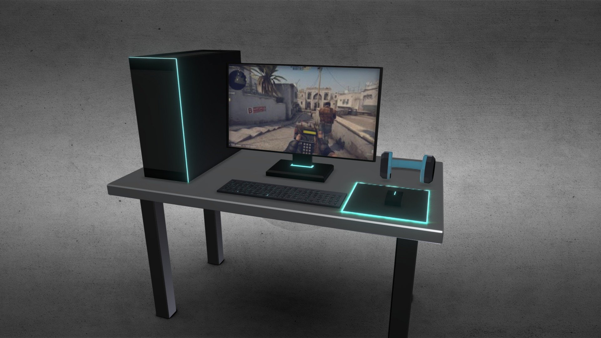 Low Poly Gaming Desk - Download Free 3D model by abdullahyeahyea ...