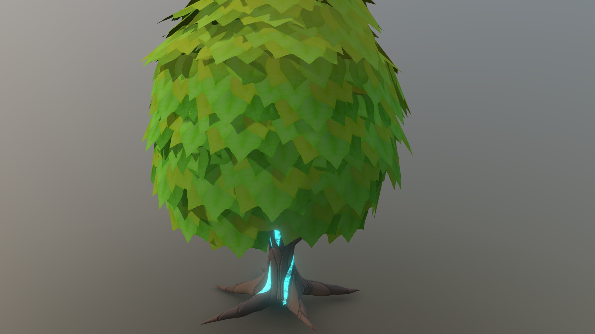 3D model Stylized Tree - This is a 3D model of the Stylized Tree. The 3D model is about a green leaf on a white background.