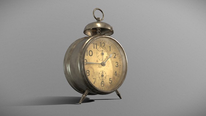 old nickel clock texture 3D Model
