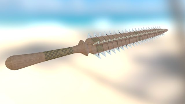 PBR Kiribati Shark Tooth Sword 3D Model