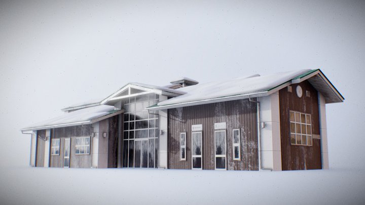 Winter wood house 3D Model
