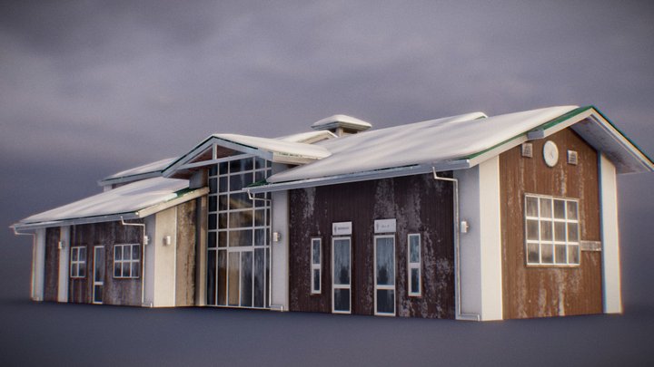 Winter wood house 3D Model