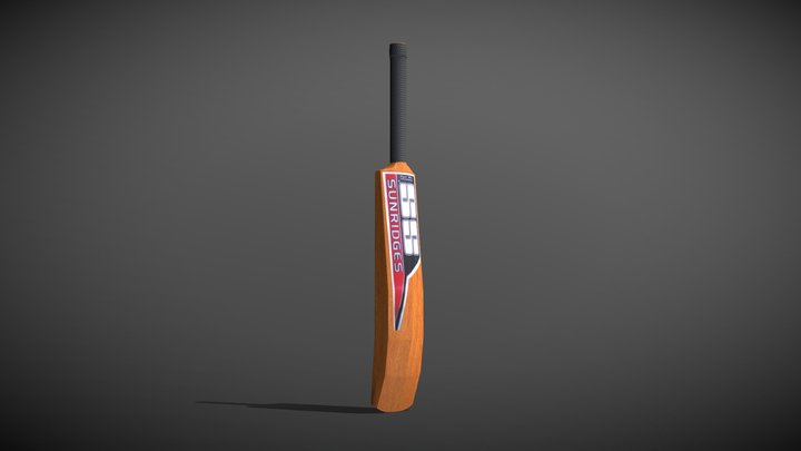 SS Cricket Bat (game ready) 3D Model