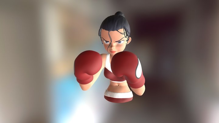 Boxing Girl 3D Model