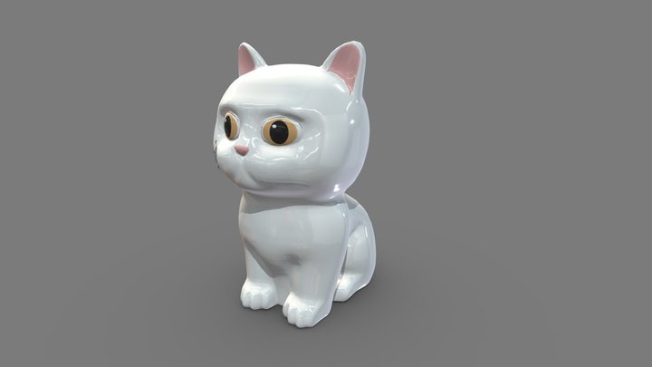 Cute Kitten 3D Model