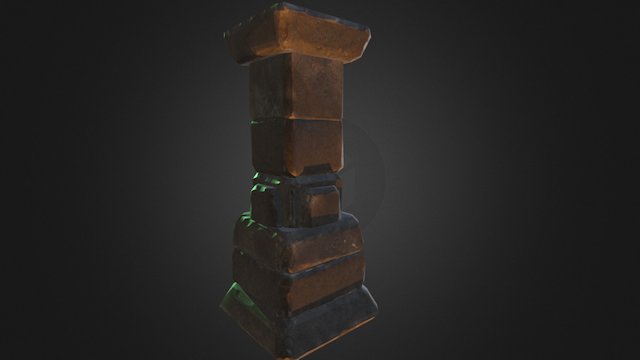 Low poly pillar 3D Model
