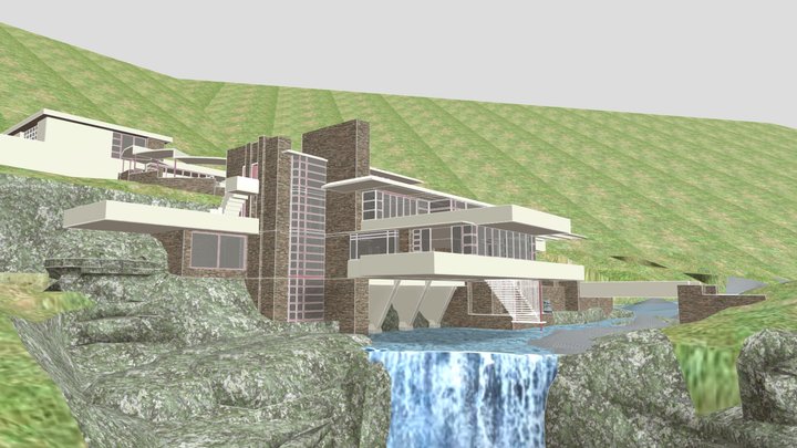 Fallingwater House - Frank Lloyd Wright 3D Model