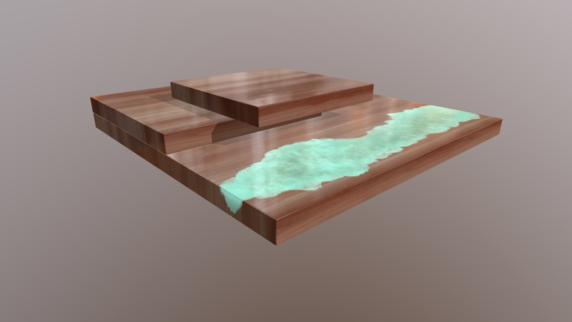 3D model Modern epoxy resign table - This is a 3D model of the Modern epoxy resign table. The 3D model is about a wooden model of a house.
