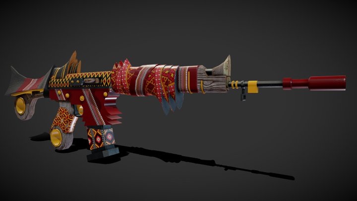 Assault Rifle of Sumatra Indonesia 3D Model