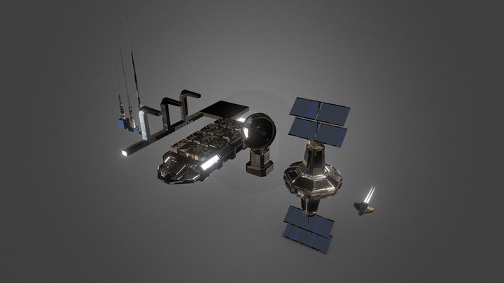 Spaceship sci fi pack 3D Model