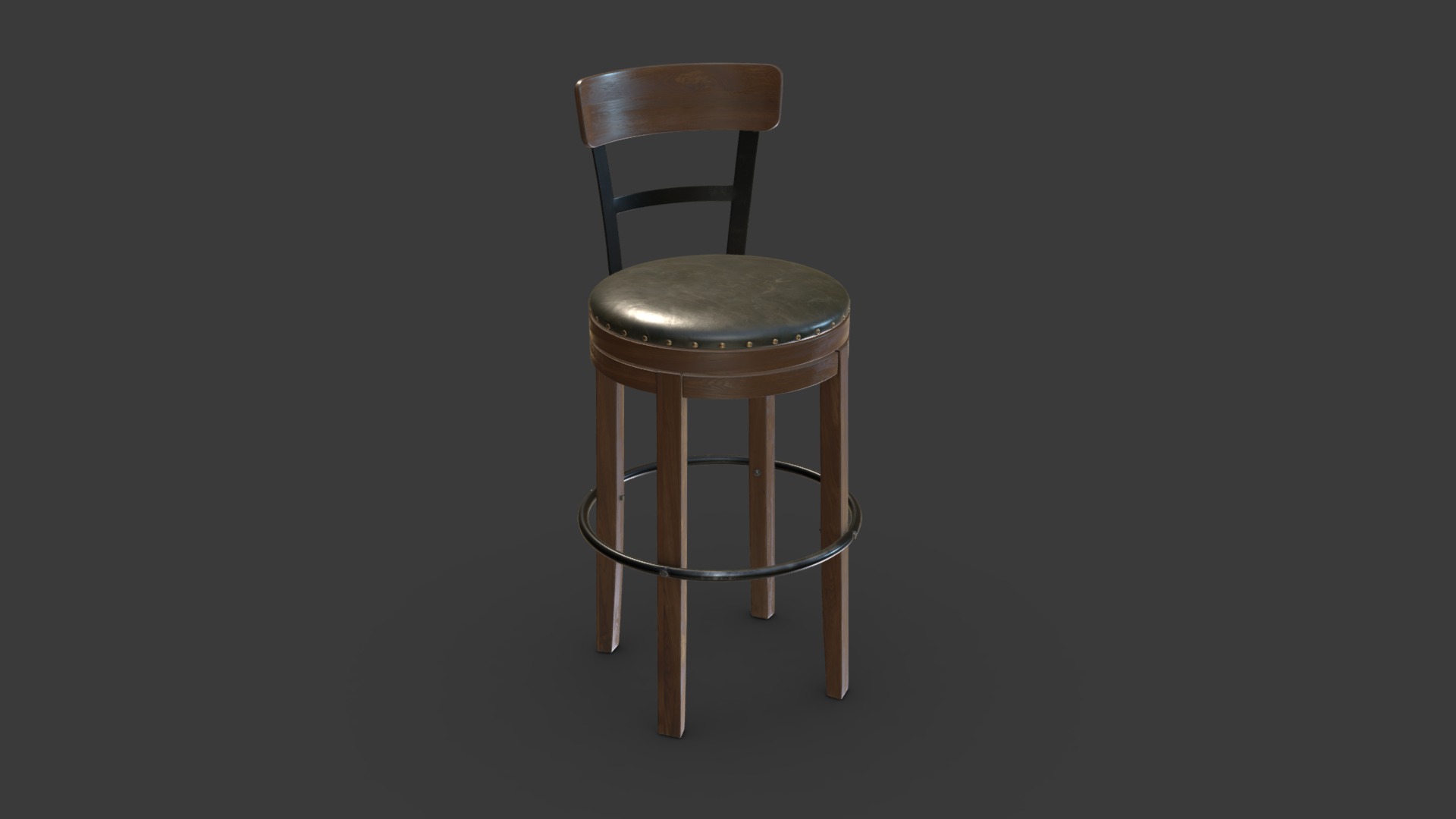 3D model Pinnadel Bar Height Bar Stool D542-130 - This is a 3D model of the Pinnadel Bar Height Bar Stool D542-130. The 3D model is about a chair with a cushion.