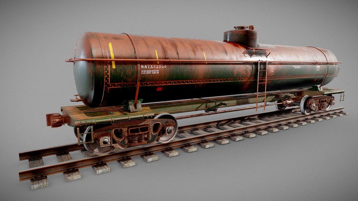 Rail Tank Wegon 3D Model