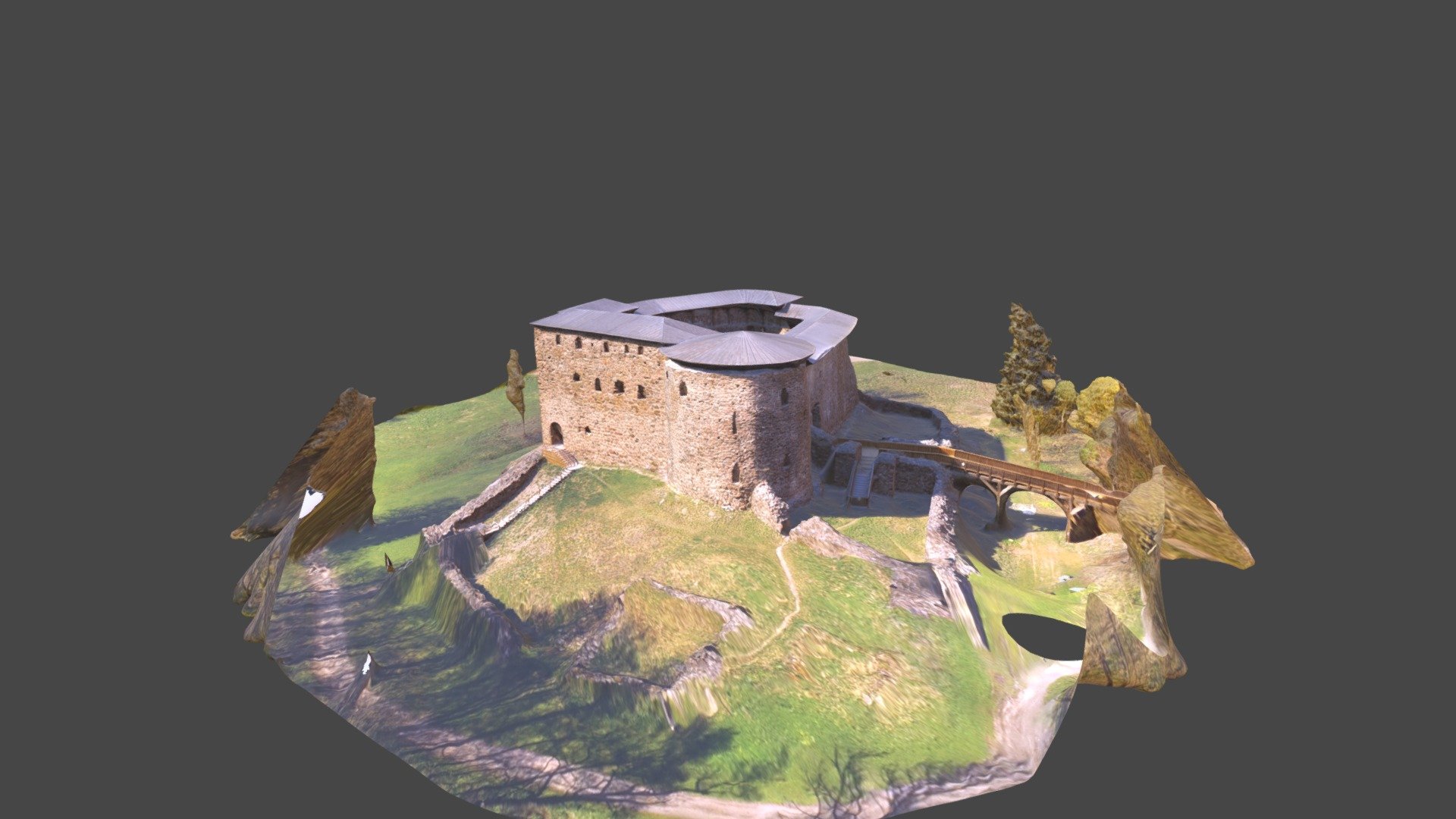 Raseborg Castle Ruins, high resolution — Sketchfab embed 3D viewer