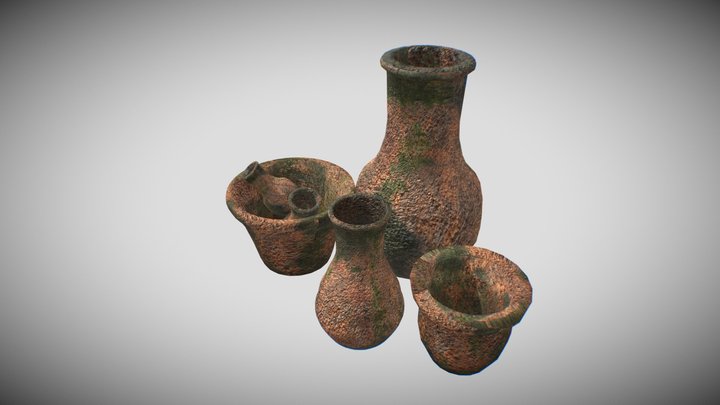 Ancient Clay Pots 3D Model