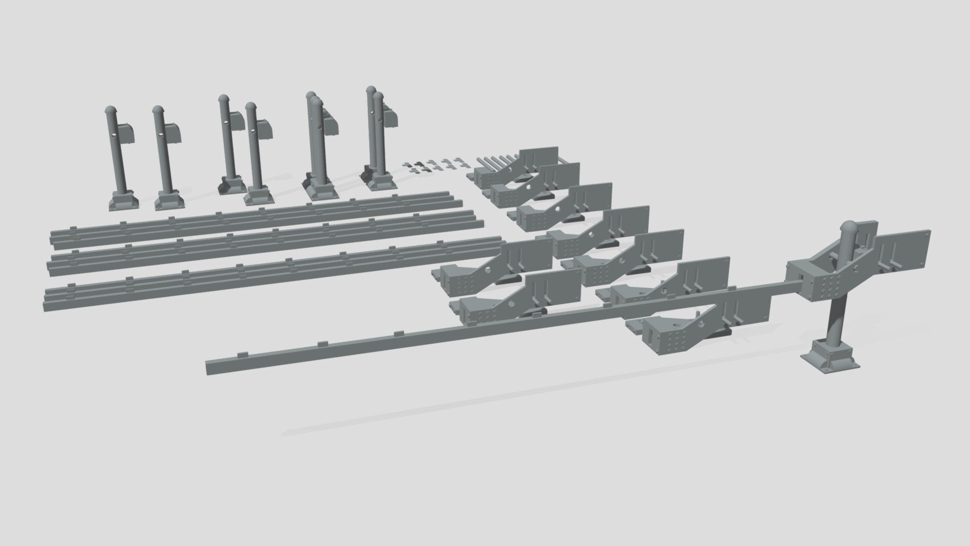 HO Scale Crossing Gate Arms And Control Box - Download Free 3D model by