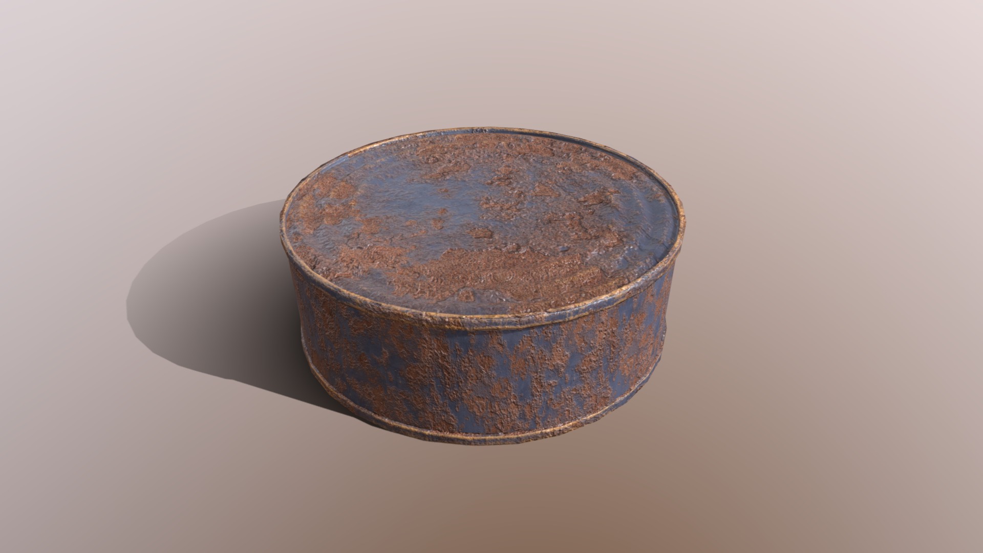 3D model Rusty can - This is a 3D model of the Rusty can. The 3D model is about a bowl on a surface.