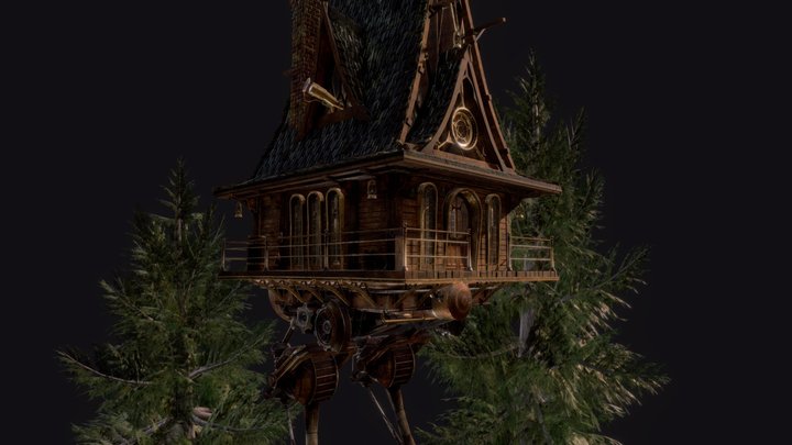 The Steampunk Hut 3D Model