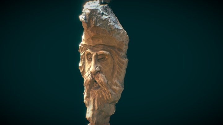 Carving of a Wizard's Face 3D Model