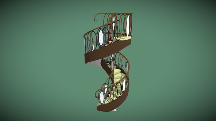 Кольцевая лестница / Spiral stair 3D Model