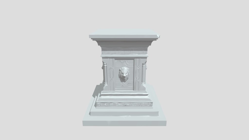 Ornate pedestal with lion heads