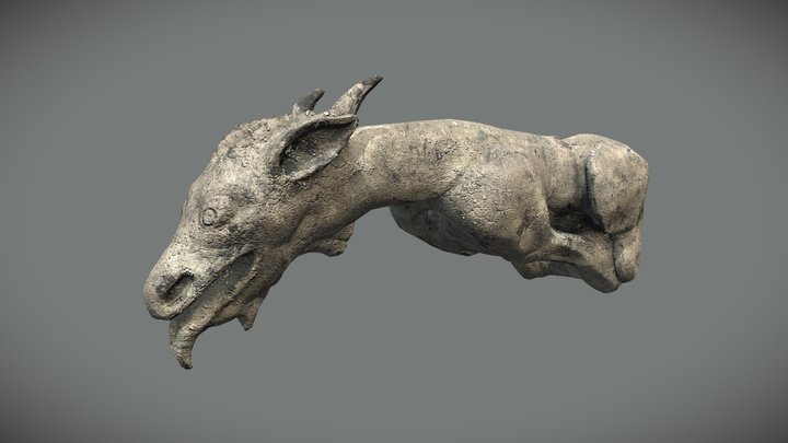 Stone Goat Gargoyle 3D Model