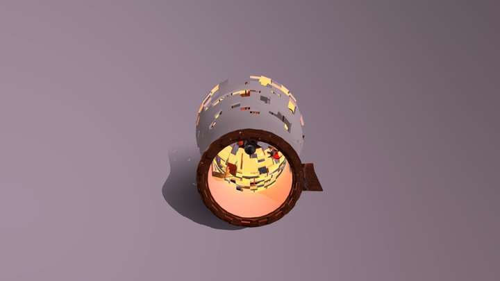 Exploded rocket wind tunnel module 3D Model