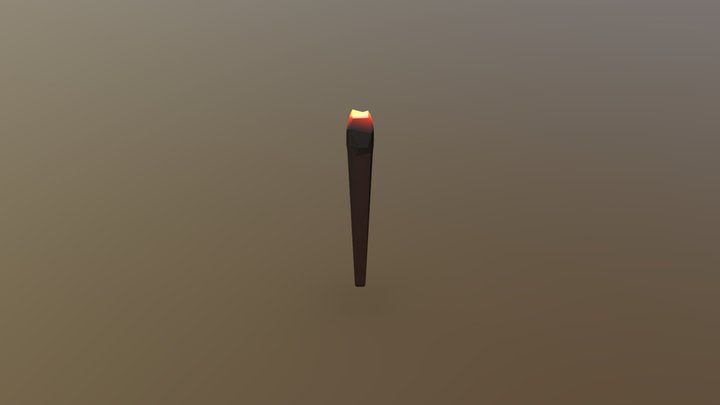 Vertex Painted Torch with light 3D Model