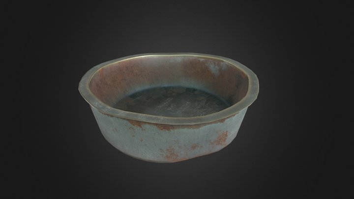 Low poly Old Rusted Tub 3D Model
