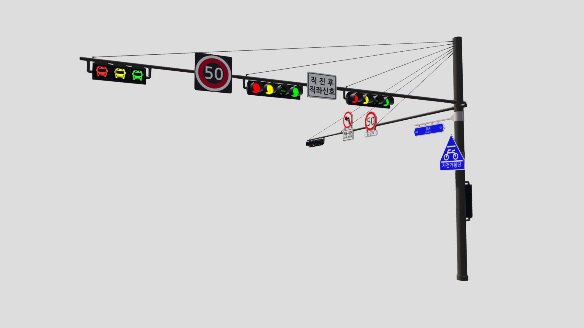 Korean Traffic Light 3D model by ahzkwid [6f4a392] Sketchfab