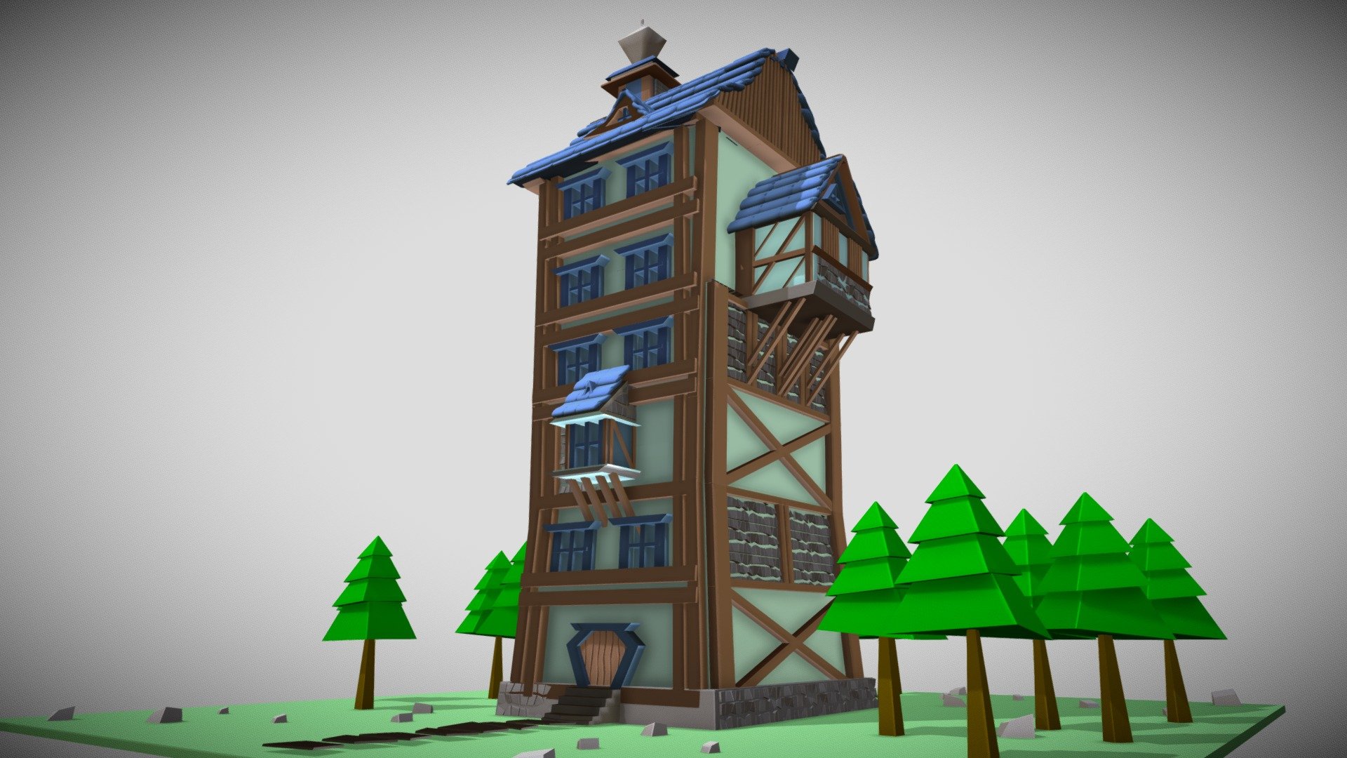 LowPoly High House