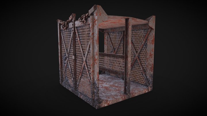 Coal mine cage 3D Model