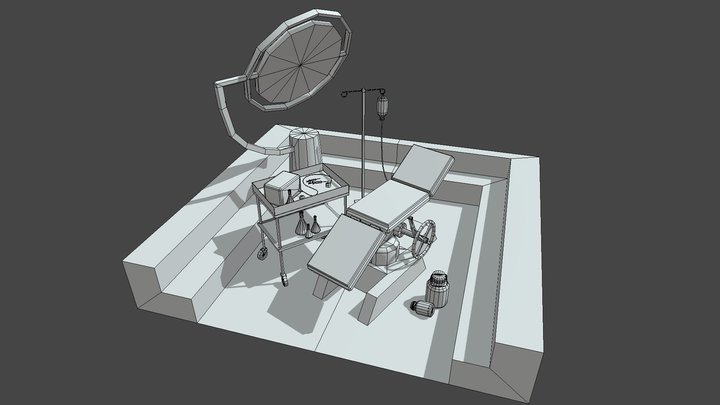Old Hospital Scene 3D Model