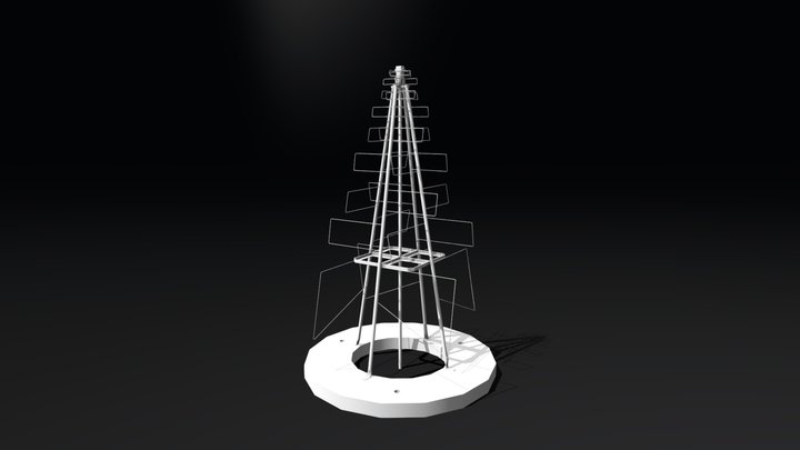 SKA Antenna Low Poly Mesh 3D Model