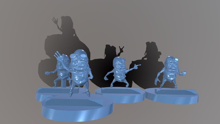 Crazy frog model figures for 3D printer users.