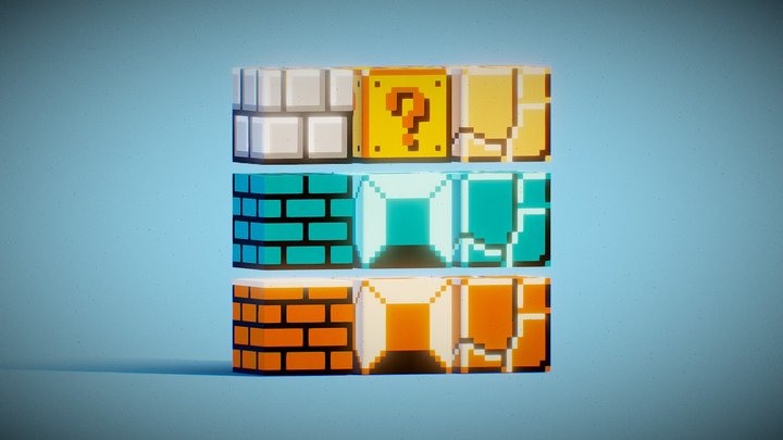Directional Mario Blocks 3D 3D Model