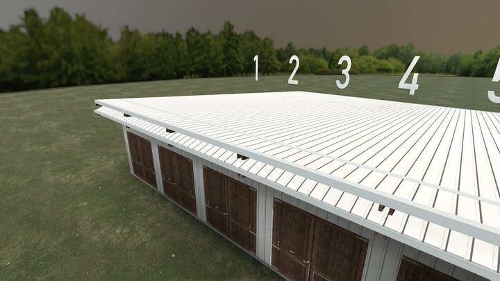 17m Deep Lean-to Shed 3D Model