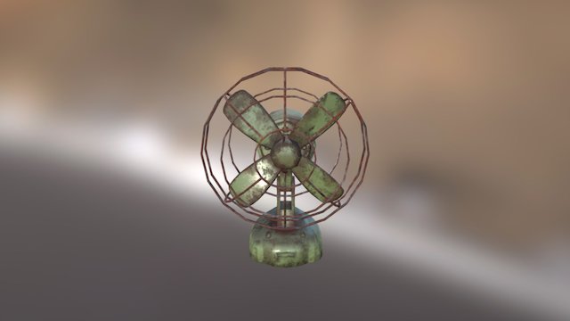 Aged Desk Fan 3D Model