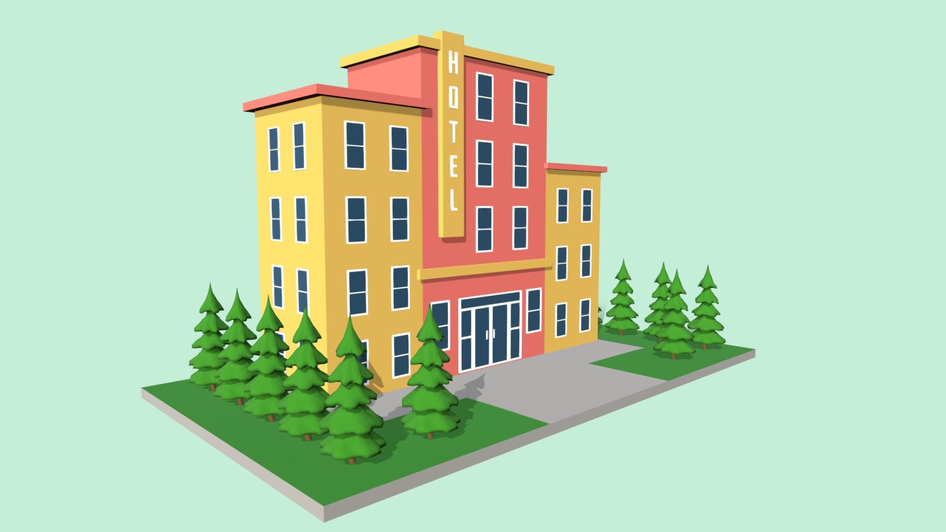 3D model House Model For Roblox or a Low-Poly Game VR / AR / low-poly