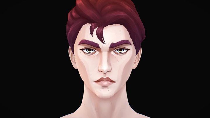 Arcane Male Bust, Stylized 3D Model