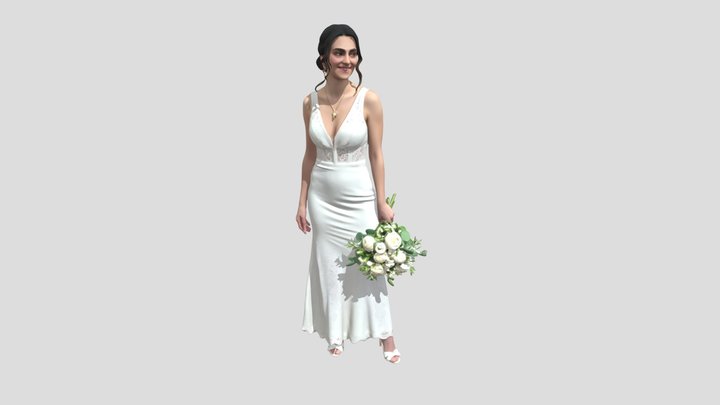 Lace Bride with Bouquet – Modelo 3D gratuito STL