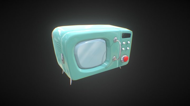 Retro Microwave 3D Model