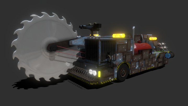 Armored apocalypic Utility Truck 3D Model