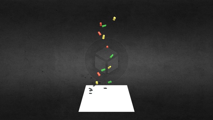 gummybear Jelly fall animation 3D Model