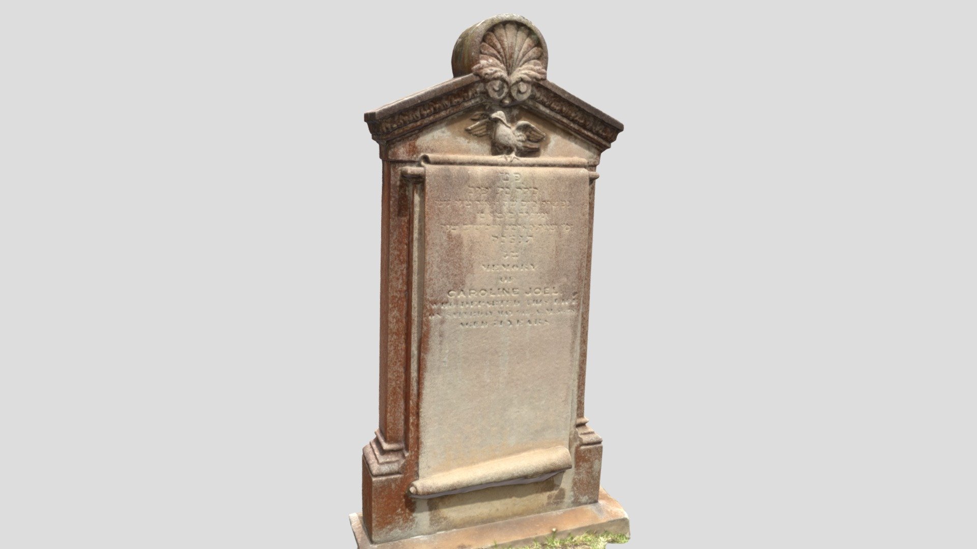 Carved headstone - Rookwood Cemetery  Sydney. — Sketchfab embed 3D viewer