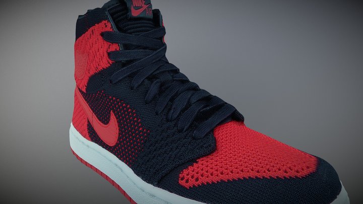 Nike flynit jordan hightop sneaker 3D Model