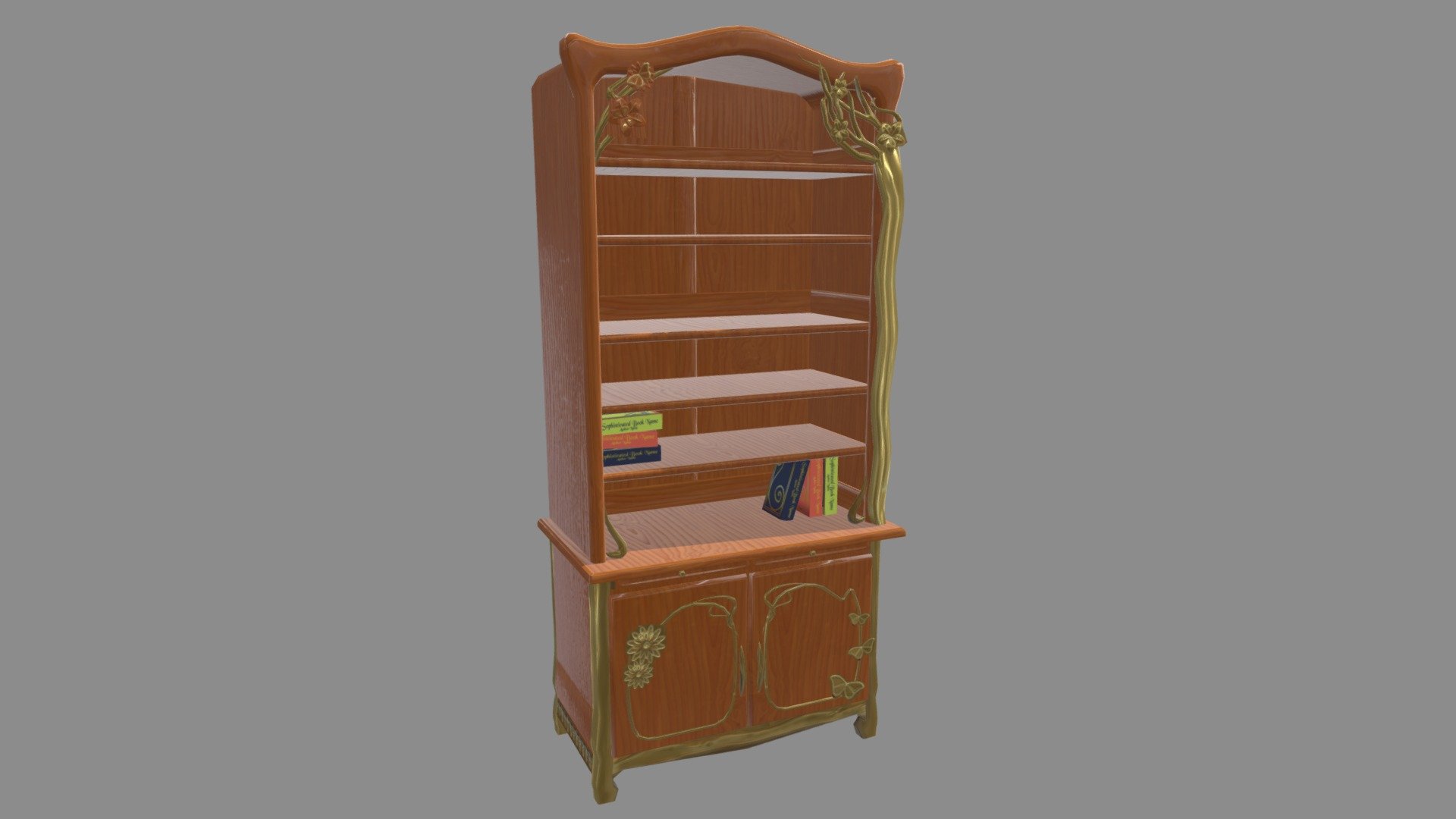 Art nouveau style Bookshelf - 3D model by KaiserNobel [6f58de5] - Sketchfab