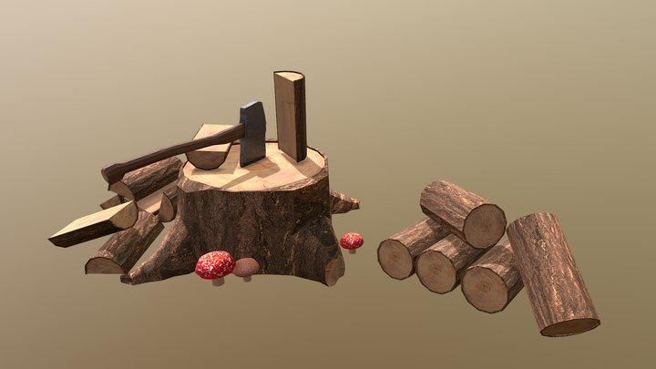 Woodcutting site 3D Model