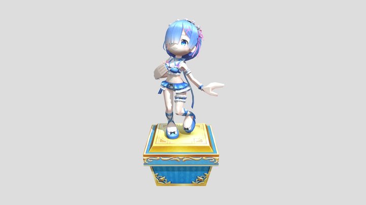 Rem by Re zero anime Model 3D for blender by GilsonAnimes on