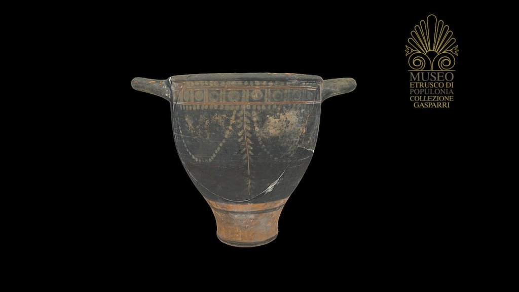Black-glazed pottery skyphos — Sketchfab embed 3D viewer