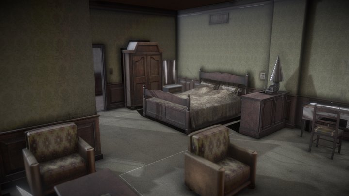 Bedroom game ready scene